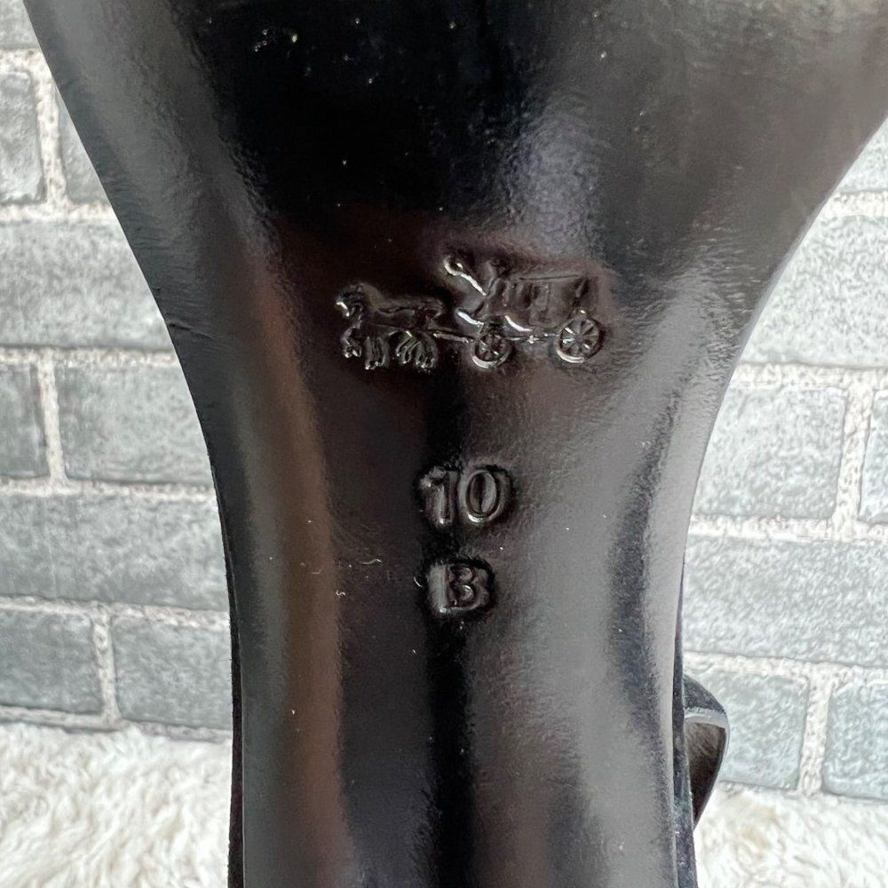 Coach Melrose Black Suede Heels Size 10 B - Picture 8 of 12